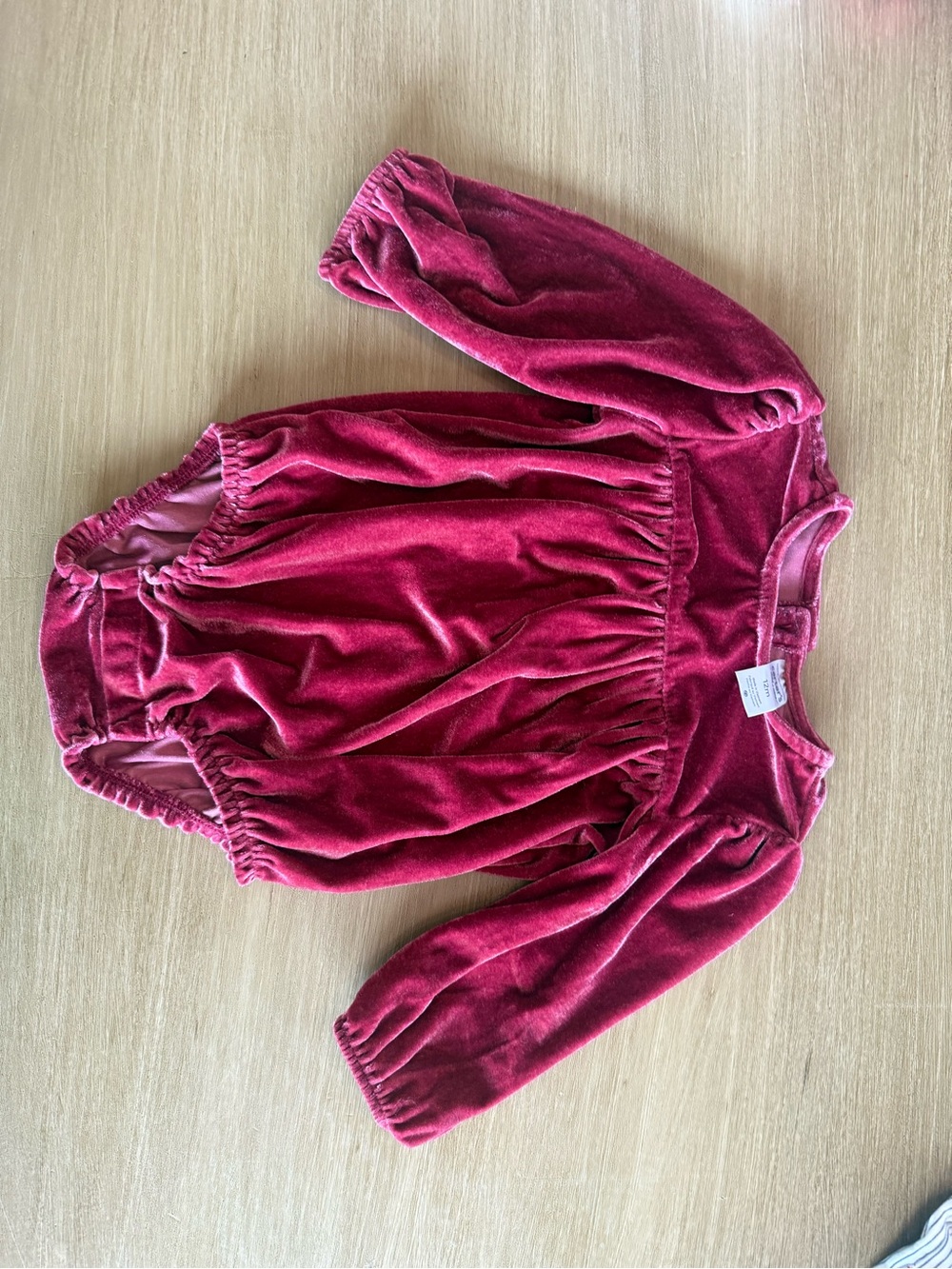 Carter's Plush Velvet Ruffle Bubble Romper in Raspberry - Picture 2 of 4
